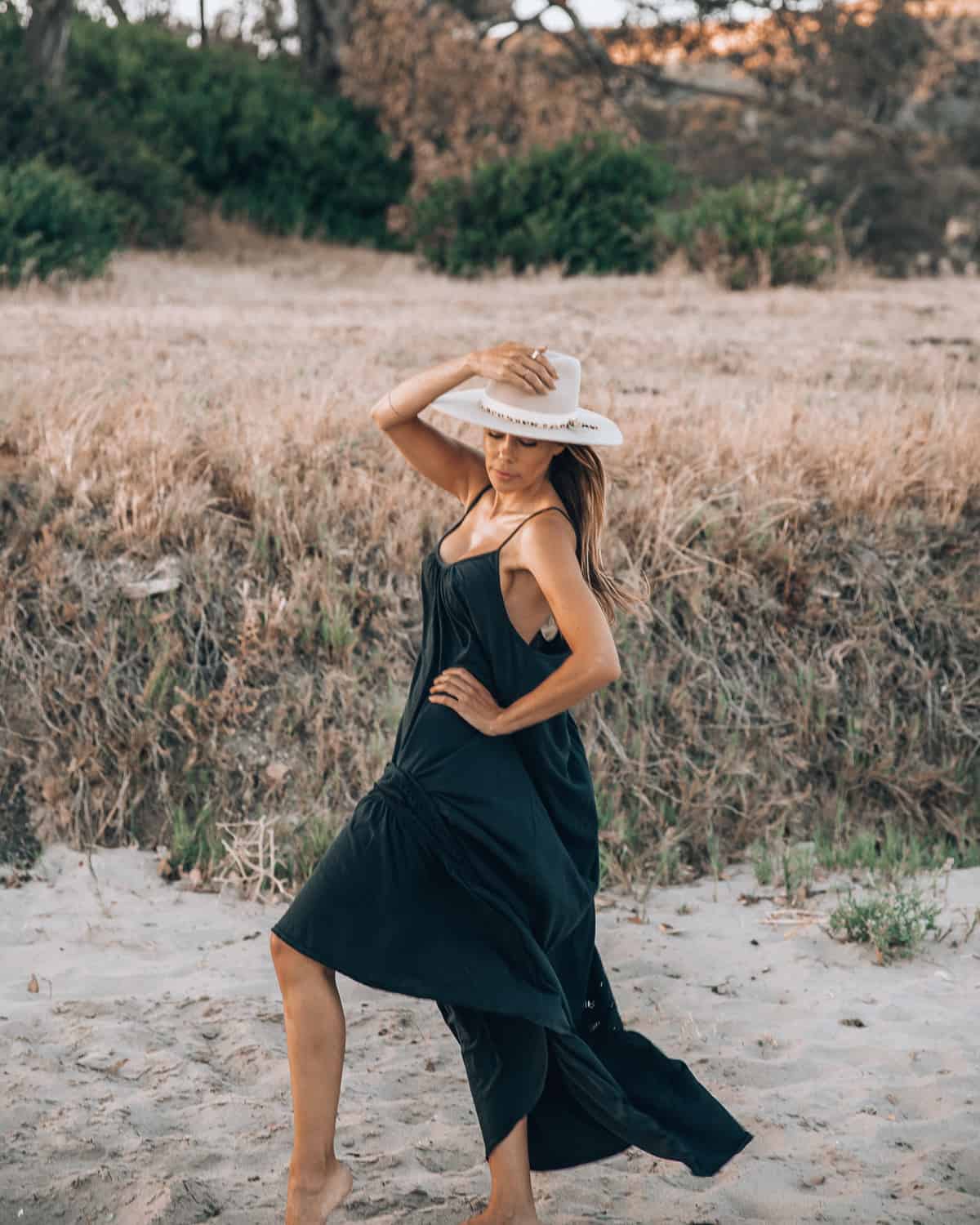 pretty black maxi dress